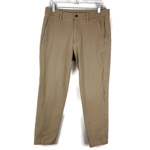 Lululemon Athletica Men’s Slim Fit Tapered Comission ABC Warpstreme Pants in Tan